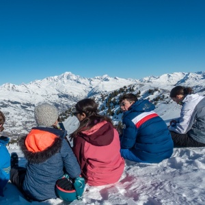 En haut « d'Arpette », pique-nique du dernier jour face au Mont-Blanc